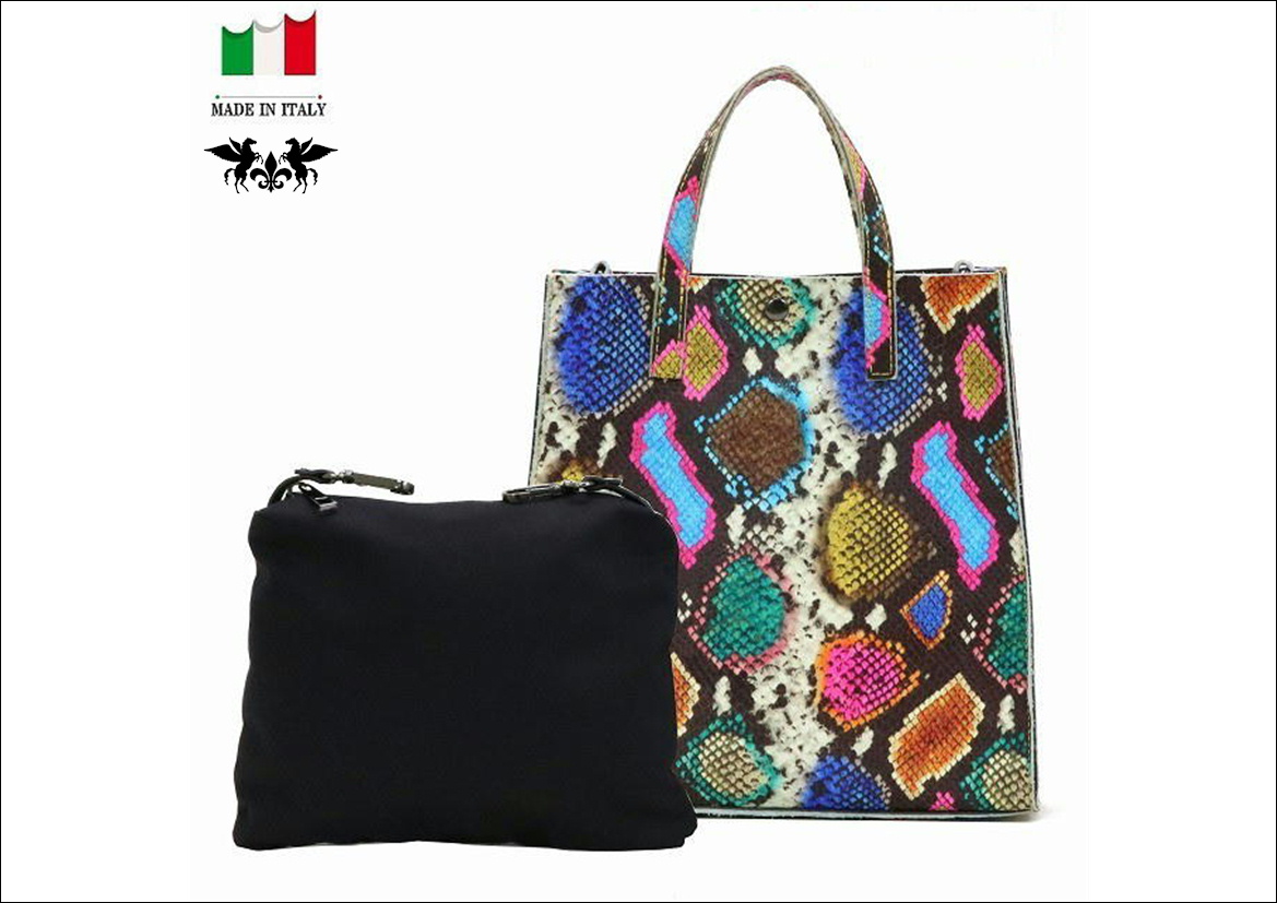 イタリア製パイソン柄 2wayハンドバッグ