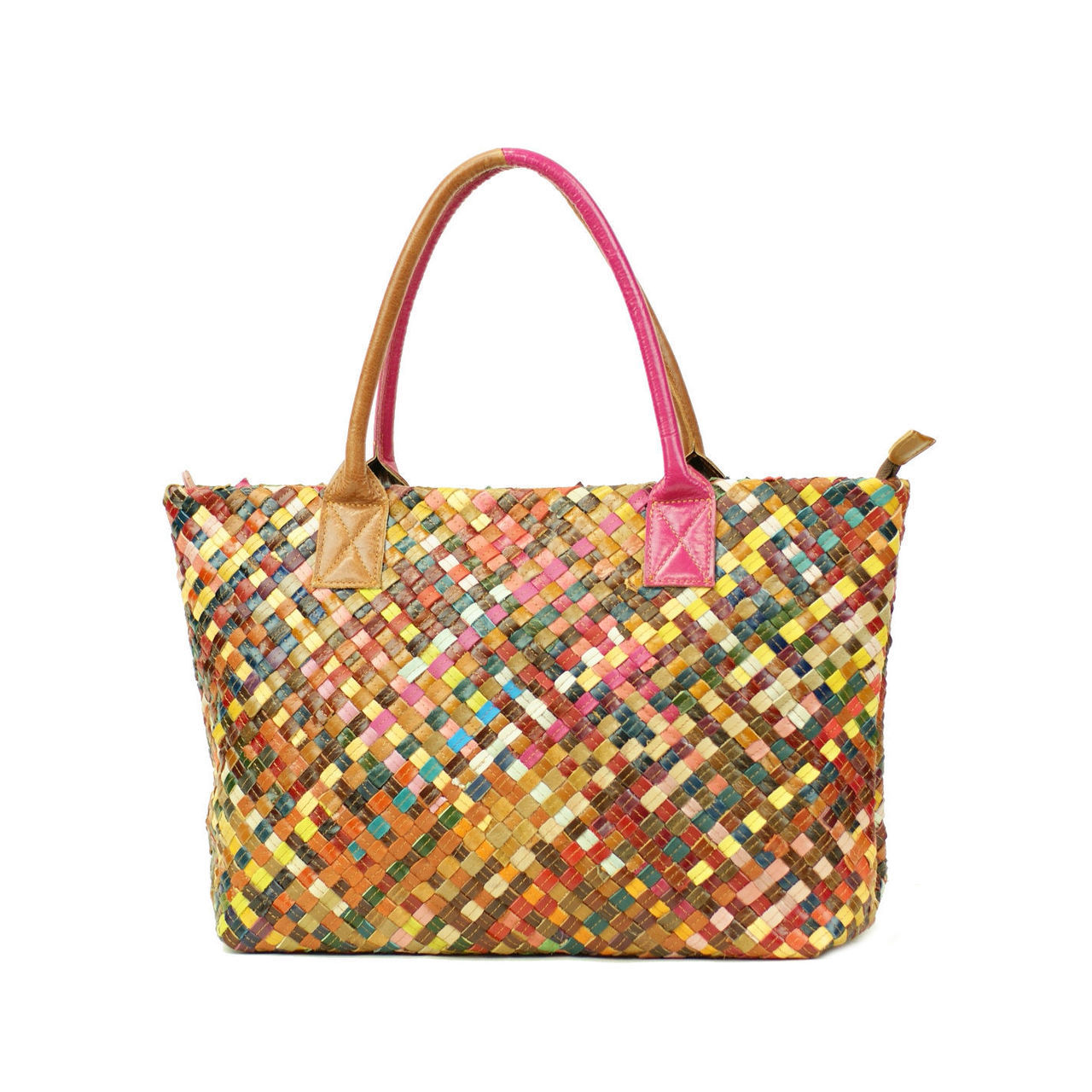 メッシュ牛革トートバッグ